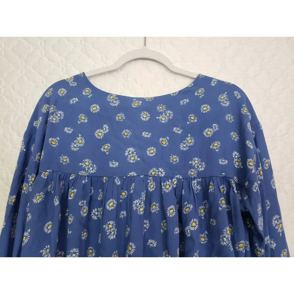 Intimately Free People Womens Bodysuit Top Size L Forties Feel Daisy Bell Sleeve